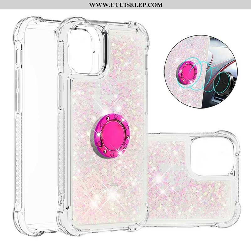 Etui do iPhone 13 Pro Cekiny Z Podparciem Pierścienia